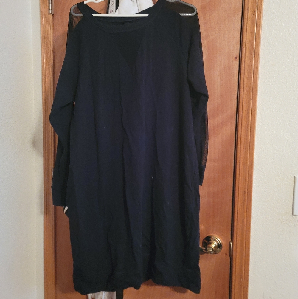 Plus Sized 2 Black Dress With Mesh Insets Torrid